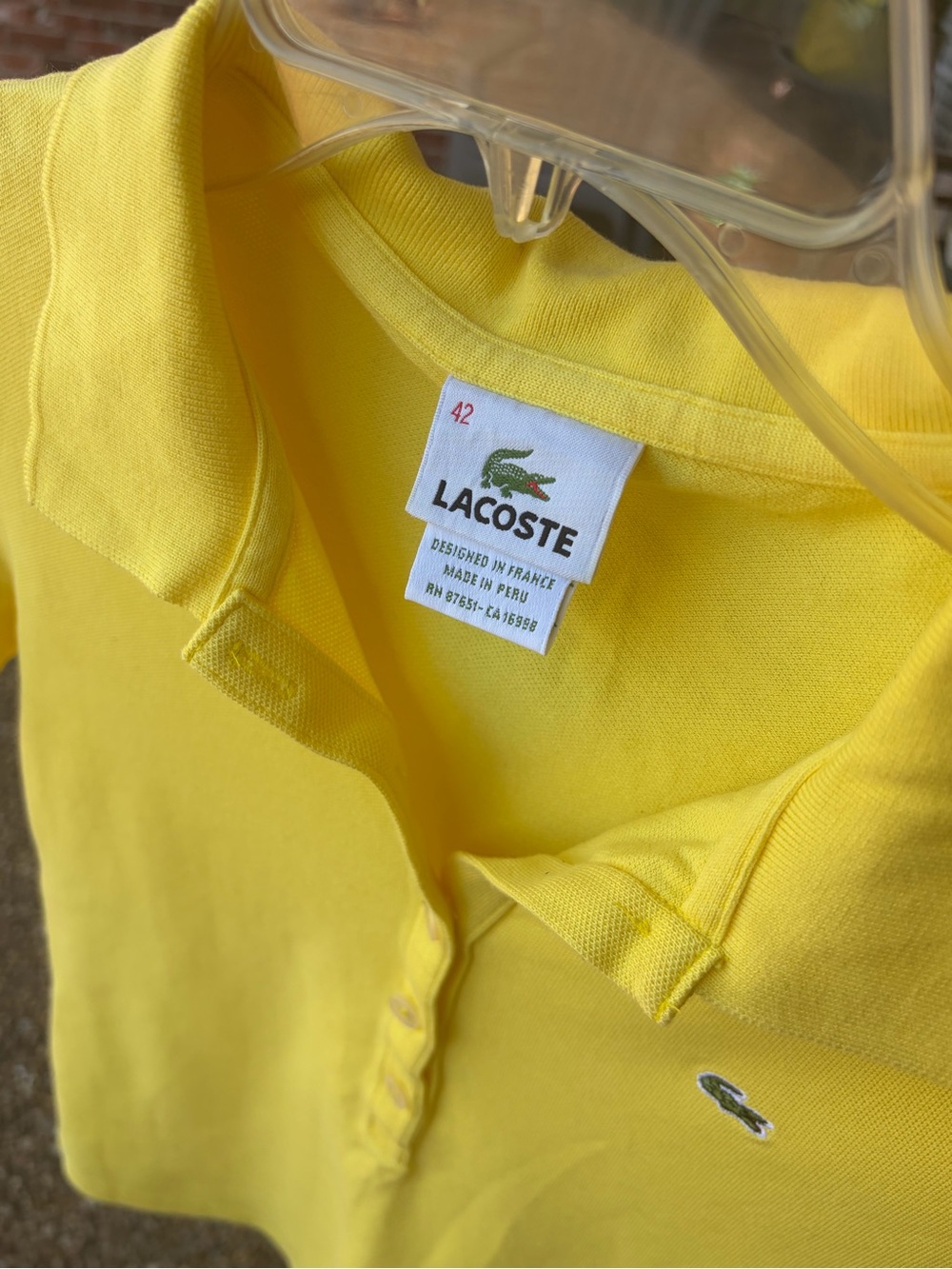 Lacoste Ladies Bright Yellow Polo Shirt with Crocodile Logo